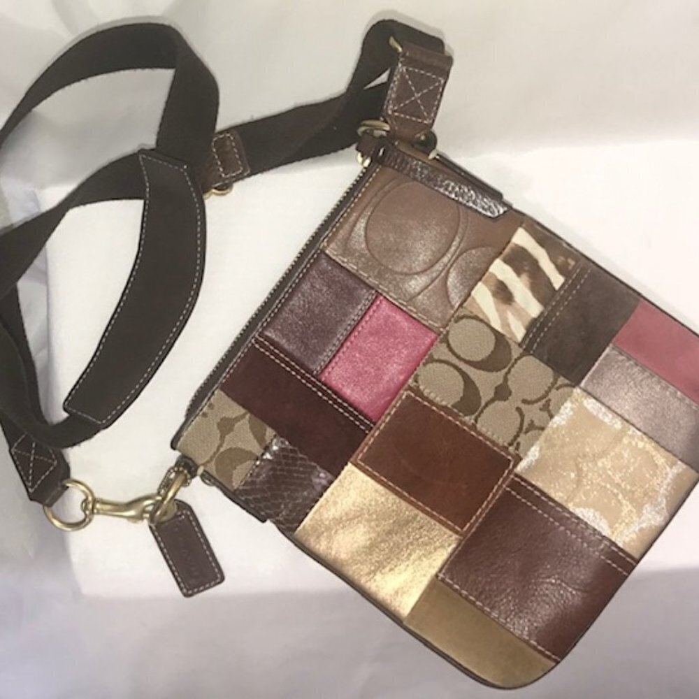 Coach Crossbody Holiday Parchwork Bag. GUC - Picture 2 of 8